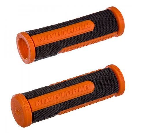 Грипсы велосипедные Novatrack, 110 мм, черно-оранжевый (РТ1585С), Х76785