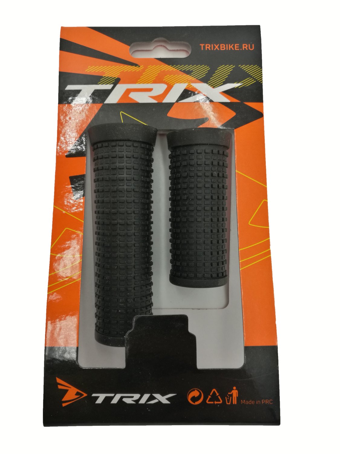 фото Грипсы велосипедные trix, резиновые, для шифтера,100+70 мм, черные, hl-g64 tpr