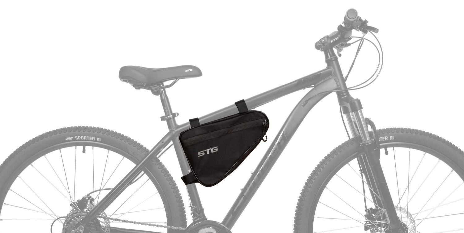 Велосумка STG 555-532, под раму, влагозащищенная, 31х20х5 см, 2.5 л, черный, Х108350 купить на ЖДБЗ.ру - фотография № 5