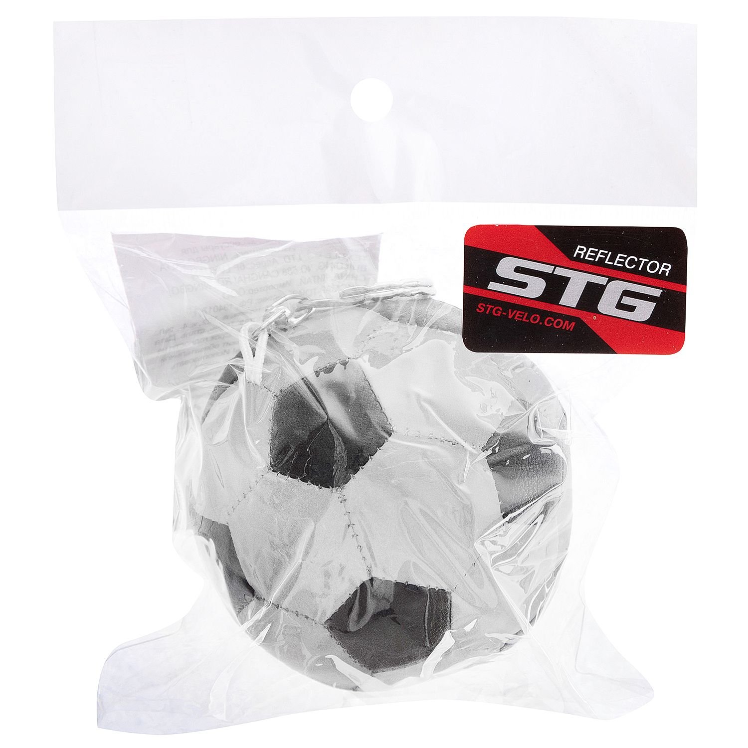 Брелок-светоотражатель STG RT-007, игрушка "Футбольный мяч", черный/белый, Х82812 купить на ЖДБЗ.ру - фотография № 2