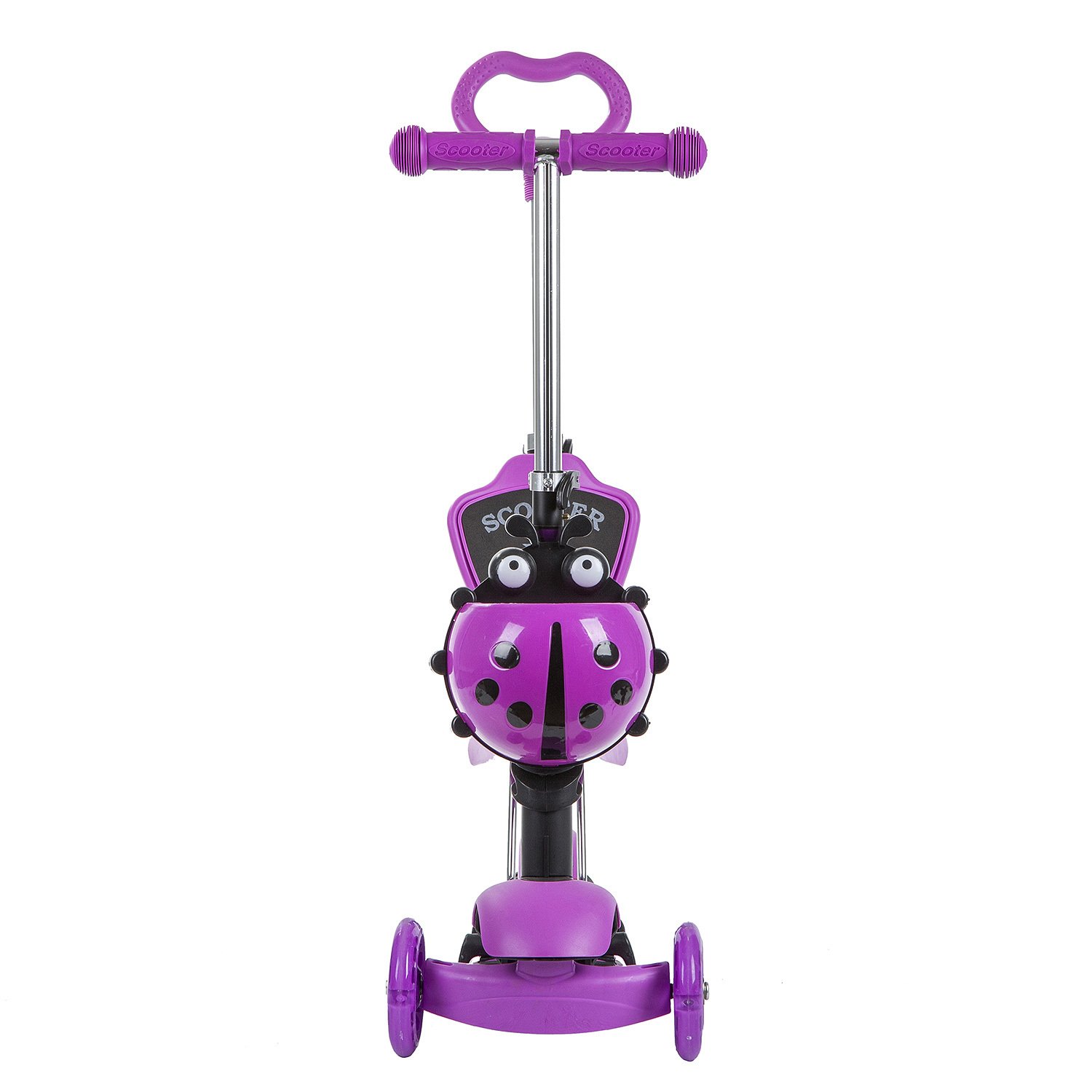 фото Самокат novatrack disco-kids saddle pro, 120*90 мм, трансформер, фиолетовый, 120sb.discokids.vl9