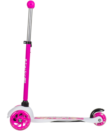 фото Самокат novatrack disco-kids print для детей, 120*76 мм эргономичный, белый/розовый, 120h.discokids.swpn20