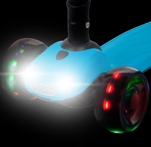 Самокат Novatrack RainBow, для детей, складной механизм на руле, синий, 120CBP.RAINBOW.BL20 купить на ЖДБЗ.ру - фотография № 4