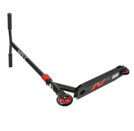 фото Самокат для детей novatrack wolf'30, жесткость pu 84a, черный/красный, 100a.wolf.brd20