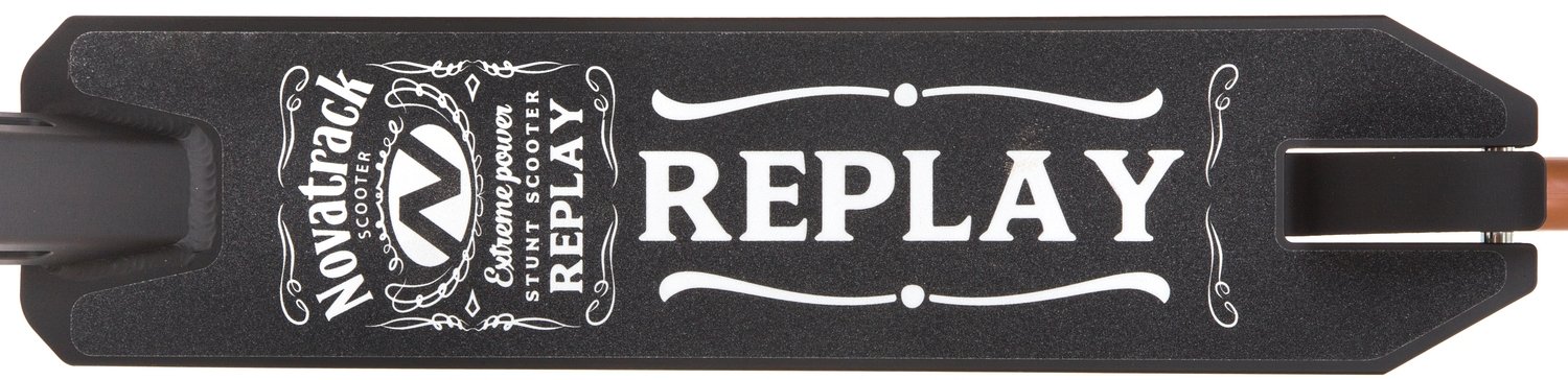 фото Самокат novatrack replay 110 pro pl, 110 мм, черный/коричневый, 110a.replay.bk21