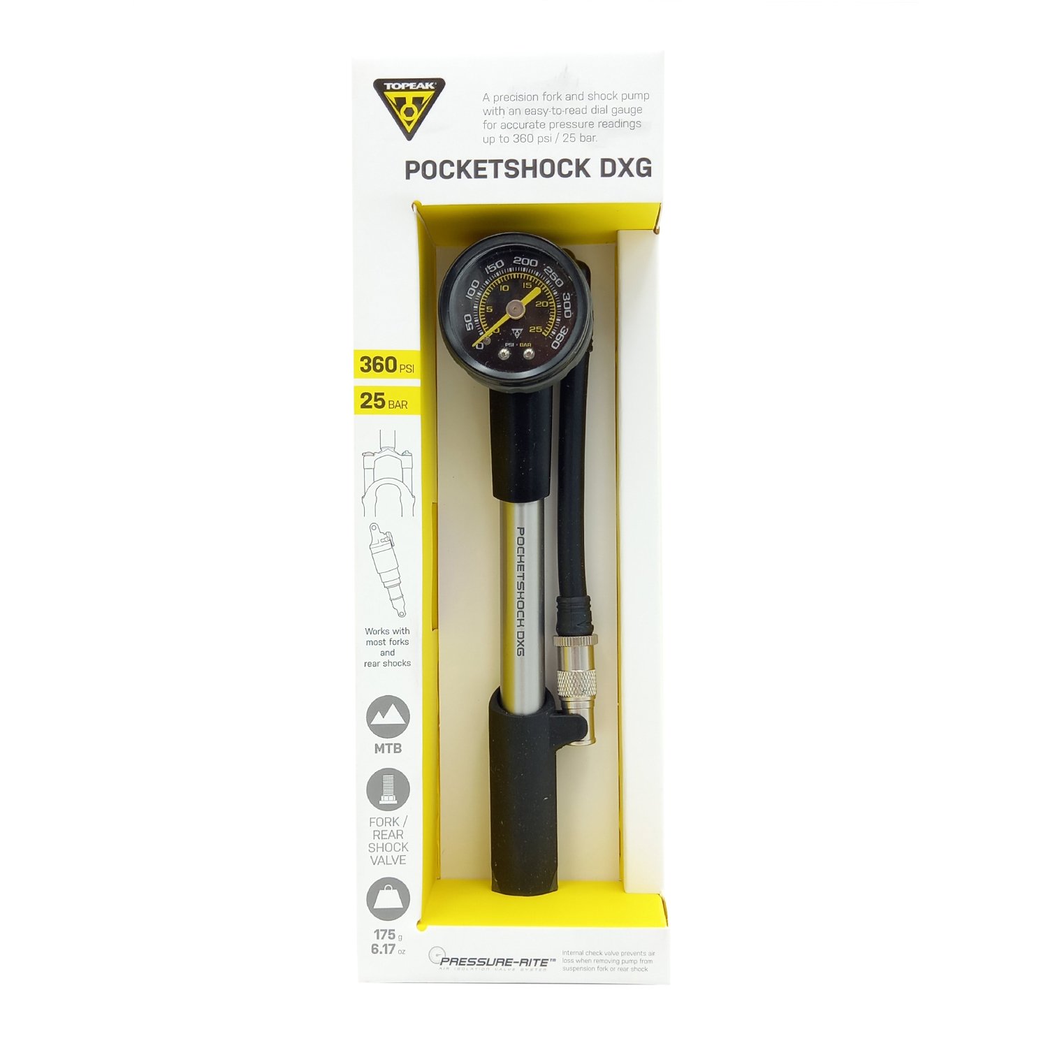 фото Насос велосипедный topeak pocketshock dxg, tpsdxg-1