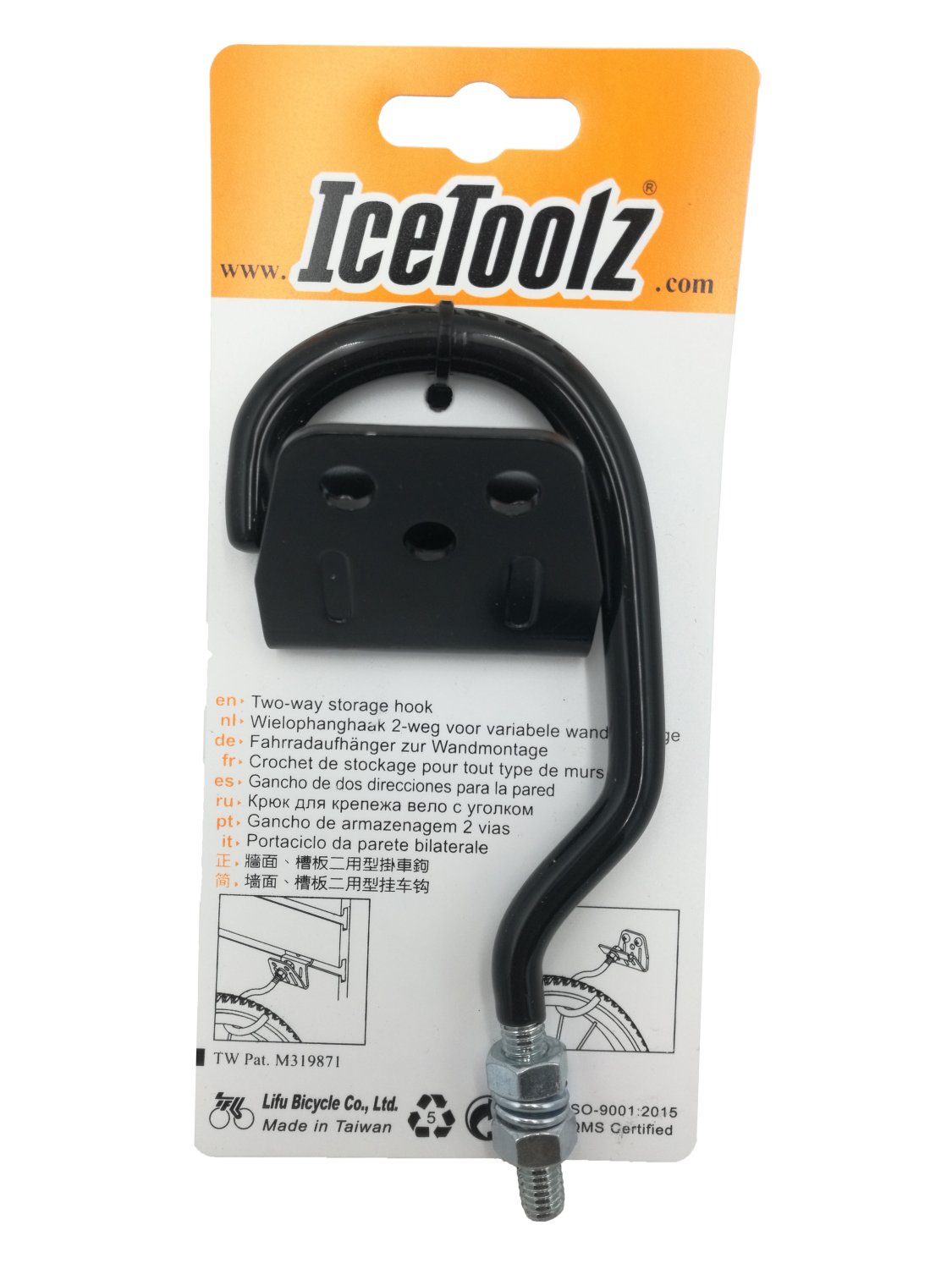 Крюк для хранения велосипеда Ice Toolz, с уголком, P655 стенд ice toolz для ремонта велосипеда крепление в пол e132