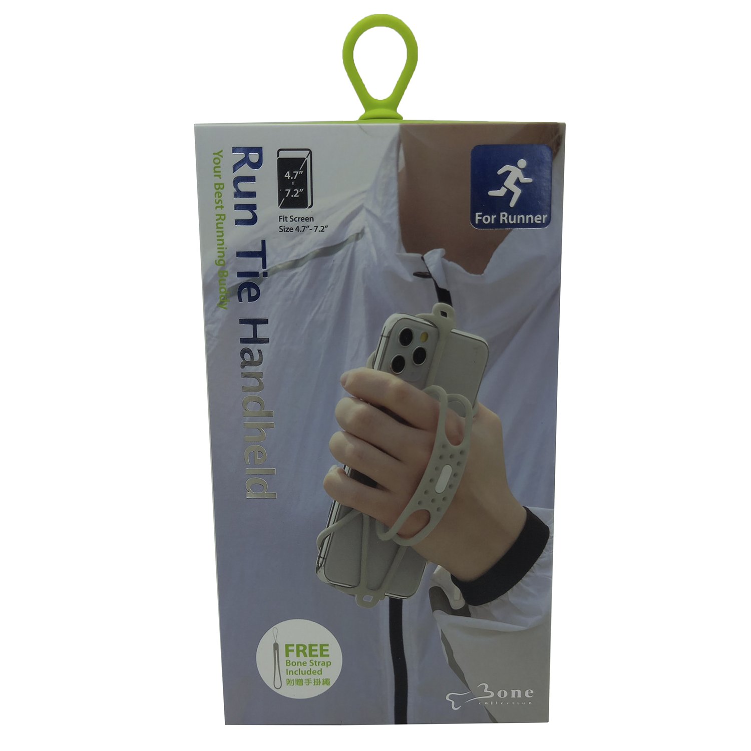 фото Держатель для смартфона bone collection run tie handheld, силикон, на кисть руки, для 4.7'-7,2', серый, 07-200323