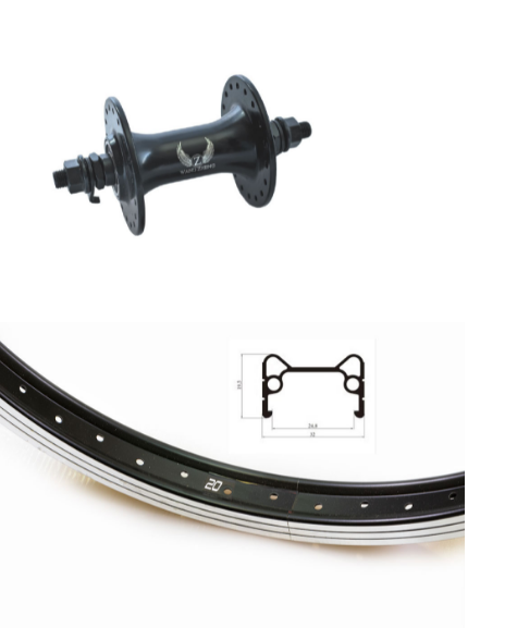 

Колесо велосипедное TRIX 20", переднее, BMX, 48 отверстий, М-20-black-13418