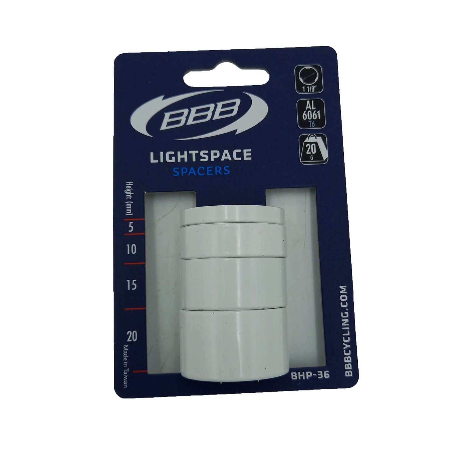 Проставочные кольца BBB LightSpace, 1-1/8", 5/10/15/20mm, белый, BHP-36 купить на ЖДБЗ.ру - фотография № 2