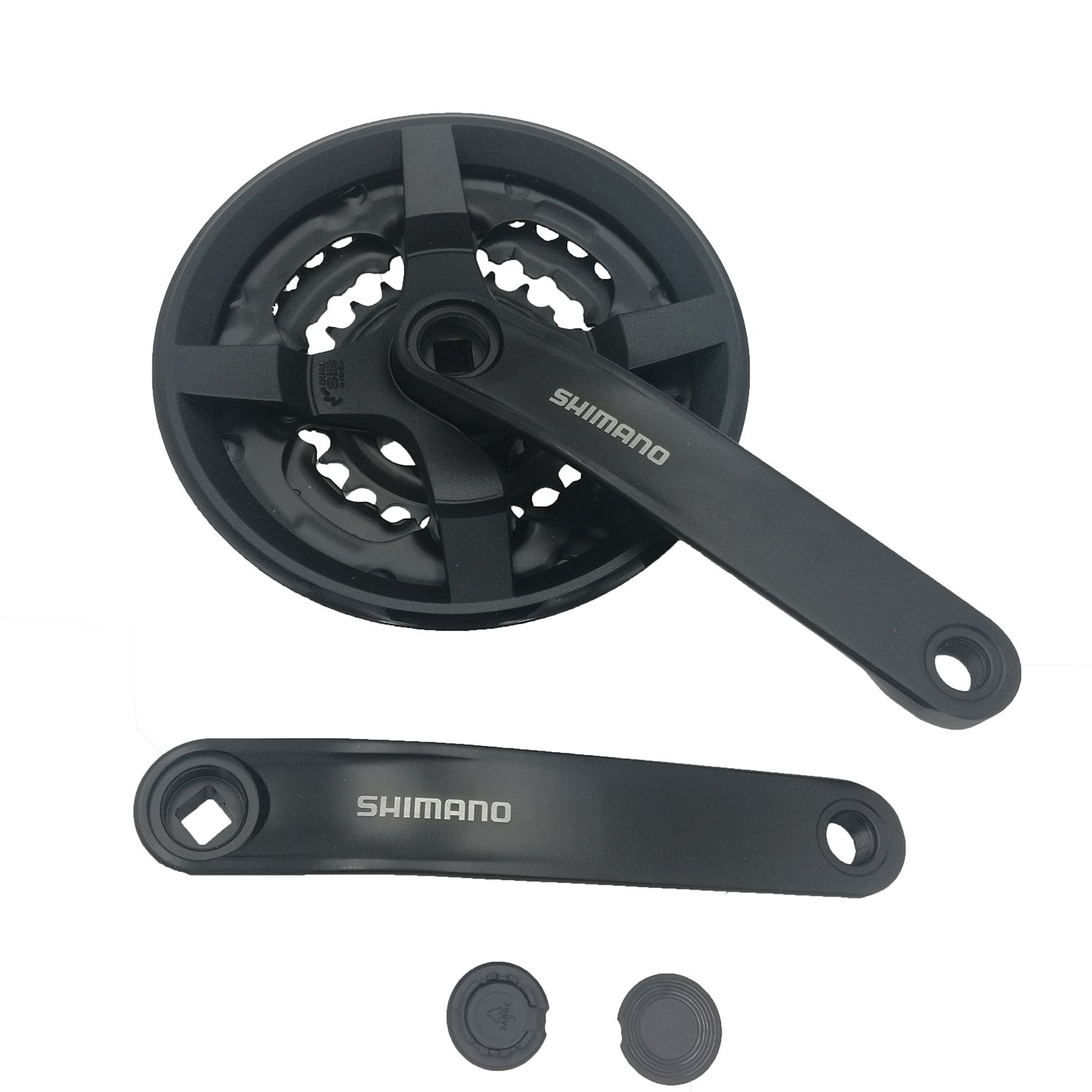 фото Система шатунов велосипедная shimano tourney fc-ty301, 175 мм, 42/34/24, черный, с защитой, afcty301e244cl, 2-4077