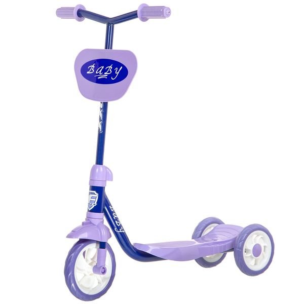 Самокат Foxx Baby, детский, трёхколёсный, городской, колёса 115 мм, ультрамарин, 115BABY.BL7, цвет фиолетовый