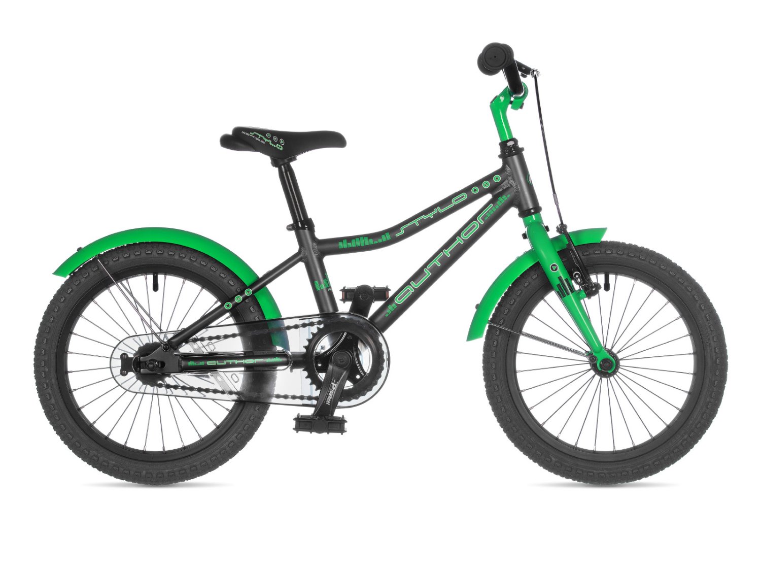 

Детский велосипед AUTHOR Stylo 16" 2022, 21-2200000309 (Возраст: 4-7 лет (Рост: 100-125 см), Цвет: серый/зеленый)
