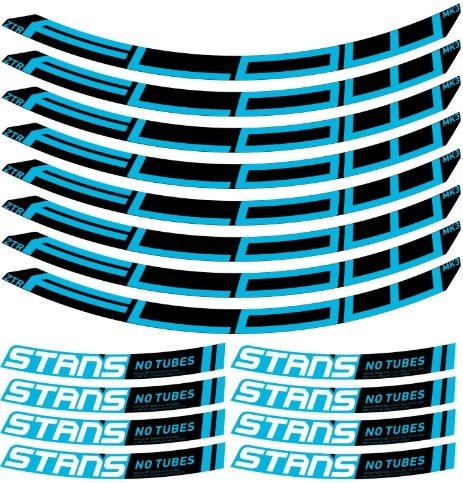 Защита для велосипеда Набор наклеек для ободов Stans NoTubes ZTR GRAIL MK3 700C, VINYL, BLUE, 801C, PR1162