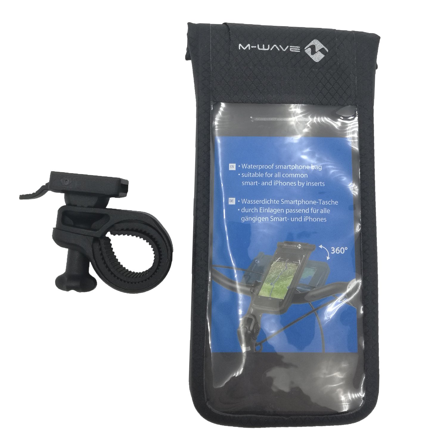 Чехол M-WAVE TASCHE, для смартфона, на руль, 170х80х10 мм, влагозащитная, черная, 5-122406 чехол m wave tablet bag для планшета на руль 260х250х10 мм влагозащитная черная 5 122585