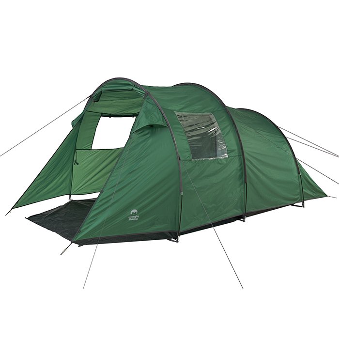 Палатка Jungle Camp Ancona 4, зеленый, 70833 парник от птиц сетка 6 × 2 м затенение 80% 4 дуги из стеклопластика d 4 мм