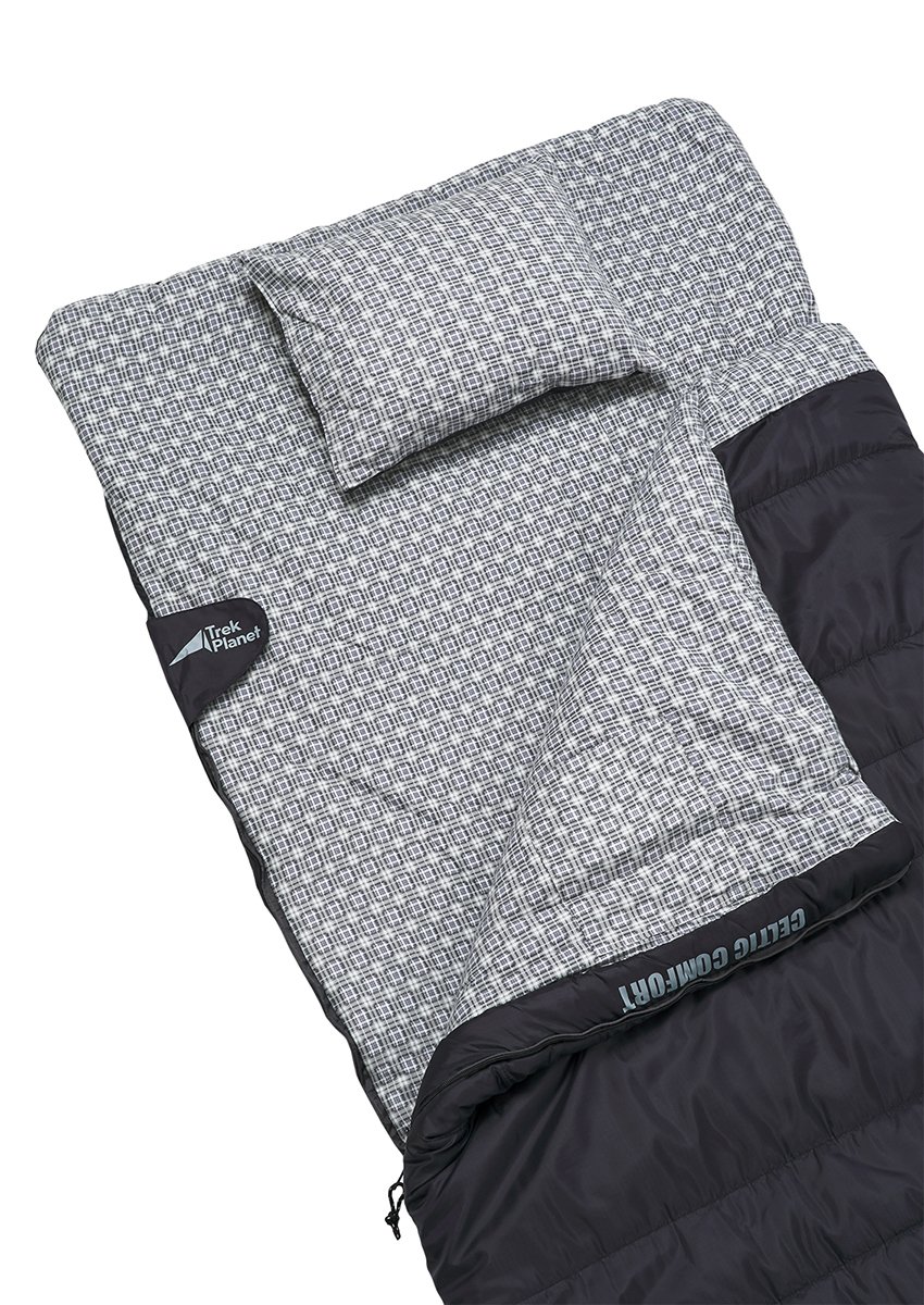 Спальный мешок с подушкой TREK PLANET Celtic Comfort, с правой молнией, антрацит, 70377-R купить на ЖДБЗ.ру - фотография № 5