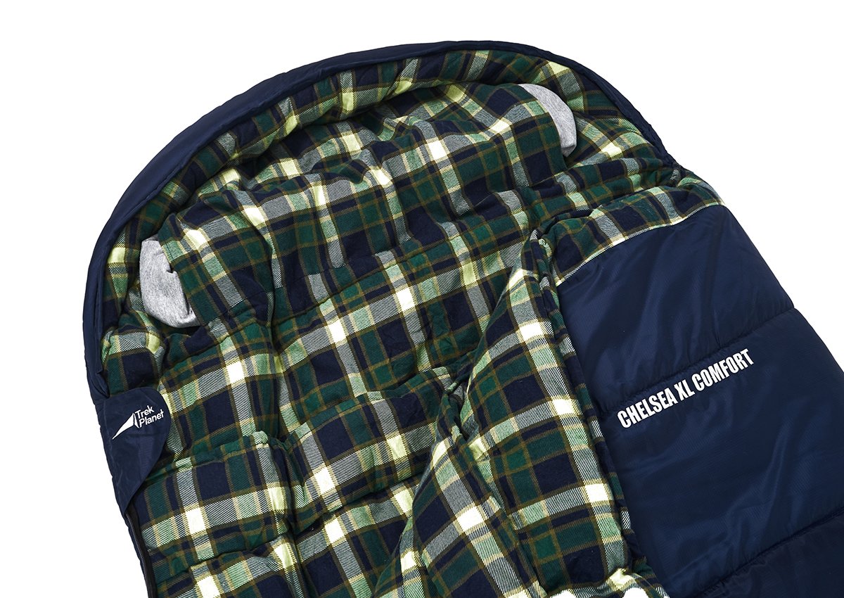 Спальный мешок TREK PLANET Chelsea XL Comfort, с правой молнией, синий, 70395-R купить на ЖДБЗ.ру - фотография № 4