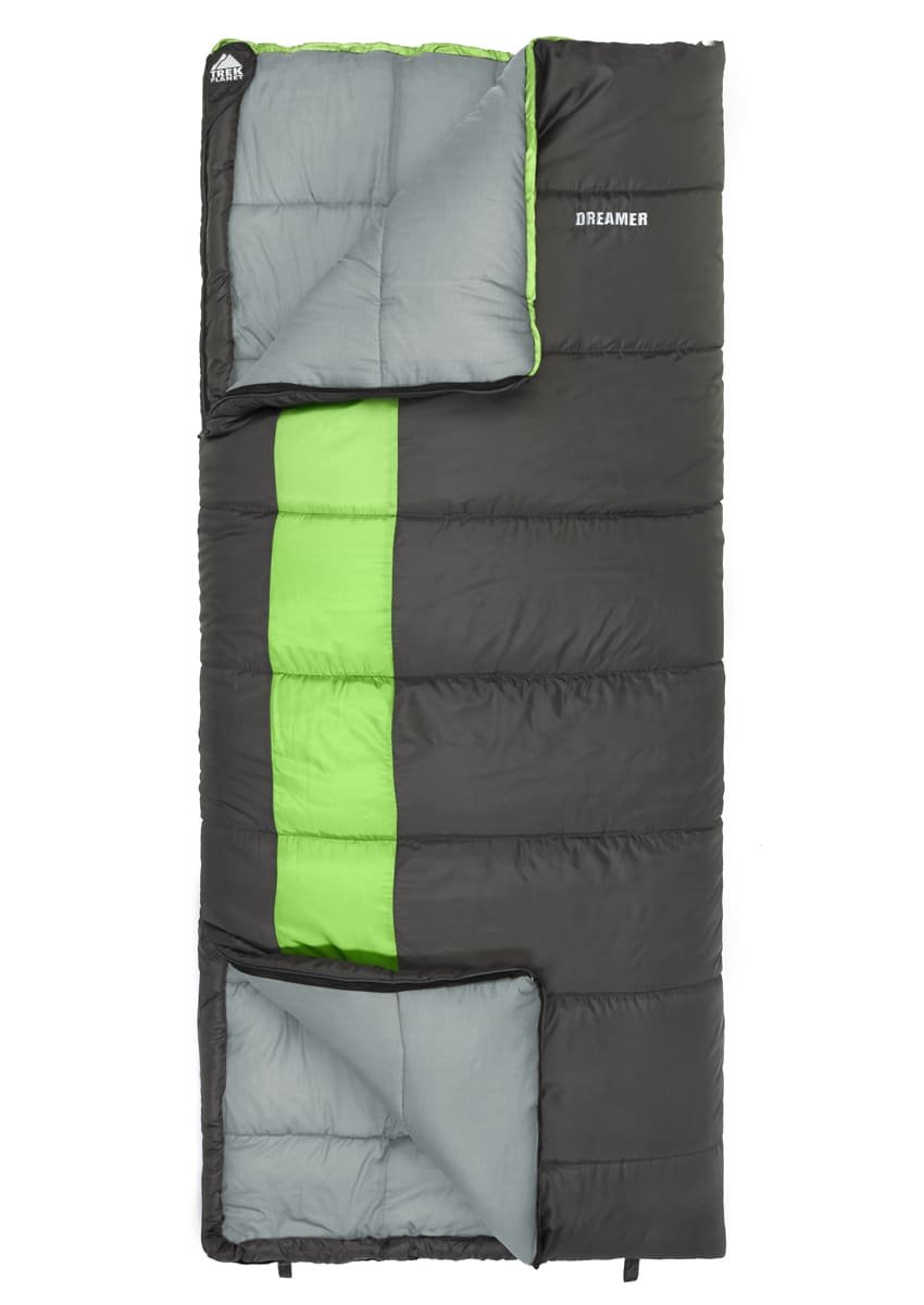 Спальный мешок TREK PLANET Dreamer, с левой молнией, серый/зеленый, 70386-L купить на ЖДБЗ.ру - фотография № 6