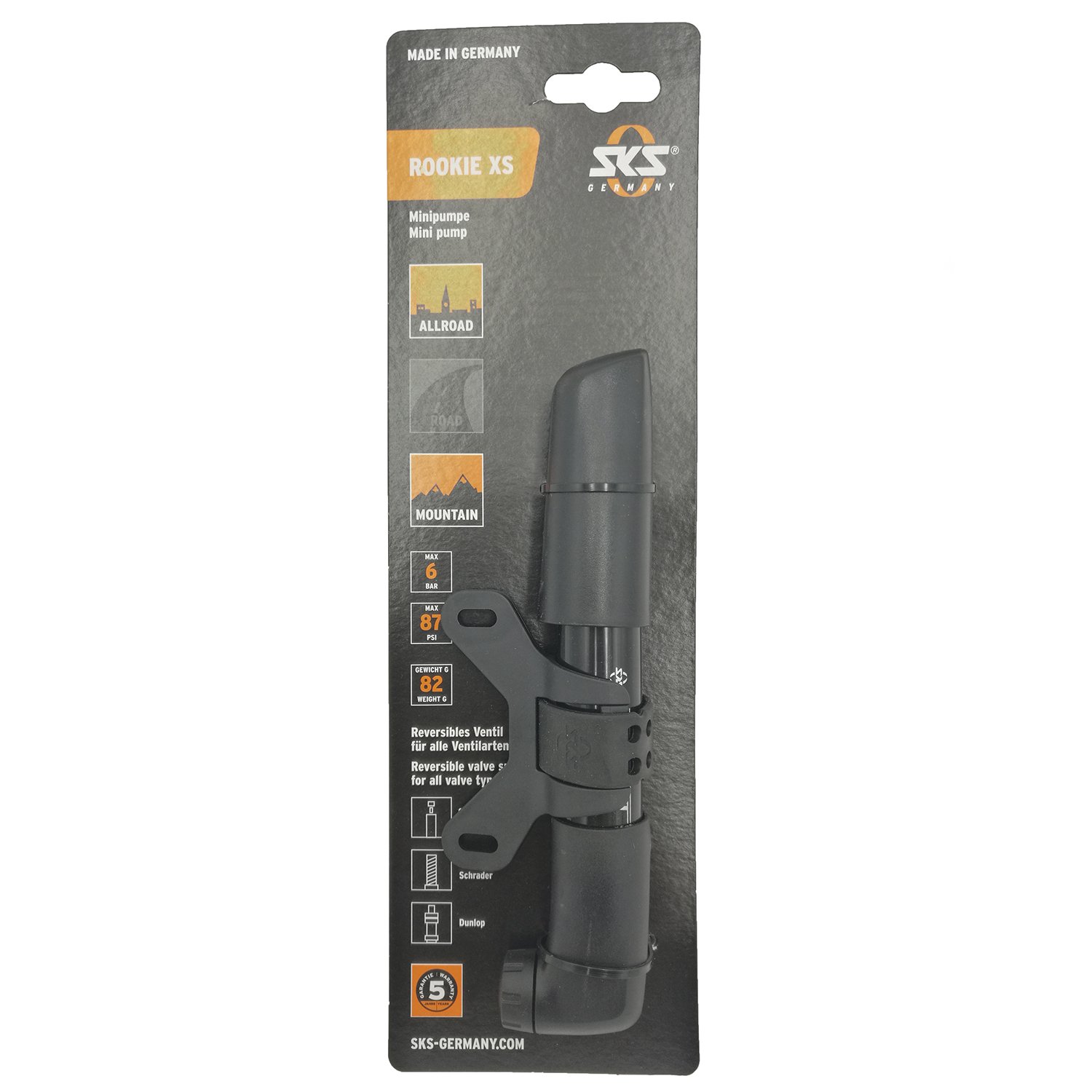 фото Насос велосипедный sks rookie xs, black, 11249
