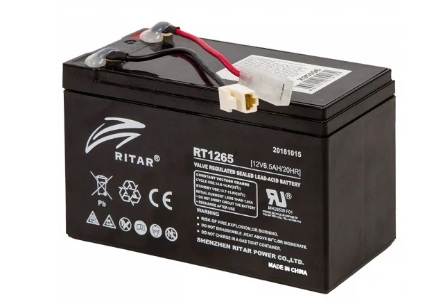 Батарея Ritar, 12V, 6.5AH, для электросамоката, BL/PN, Х95096 батарея ritar 12v 7ah для электросамоката or gr8 х95097