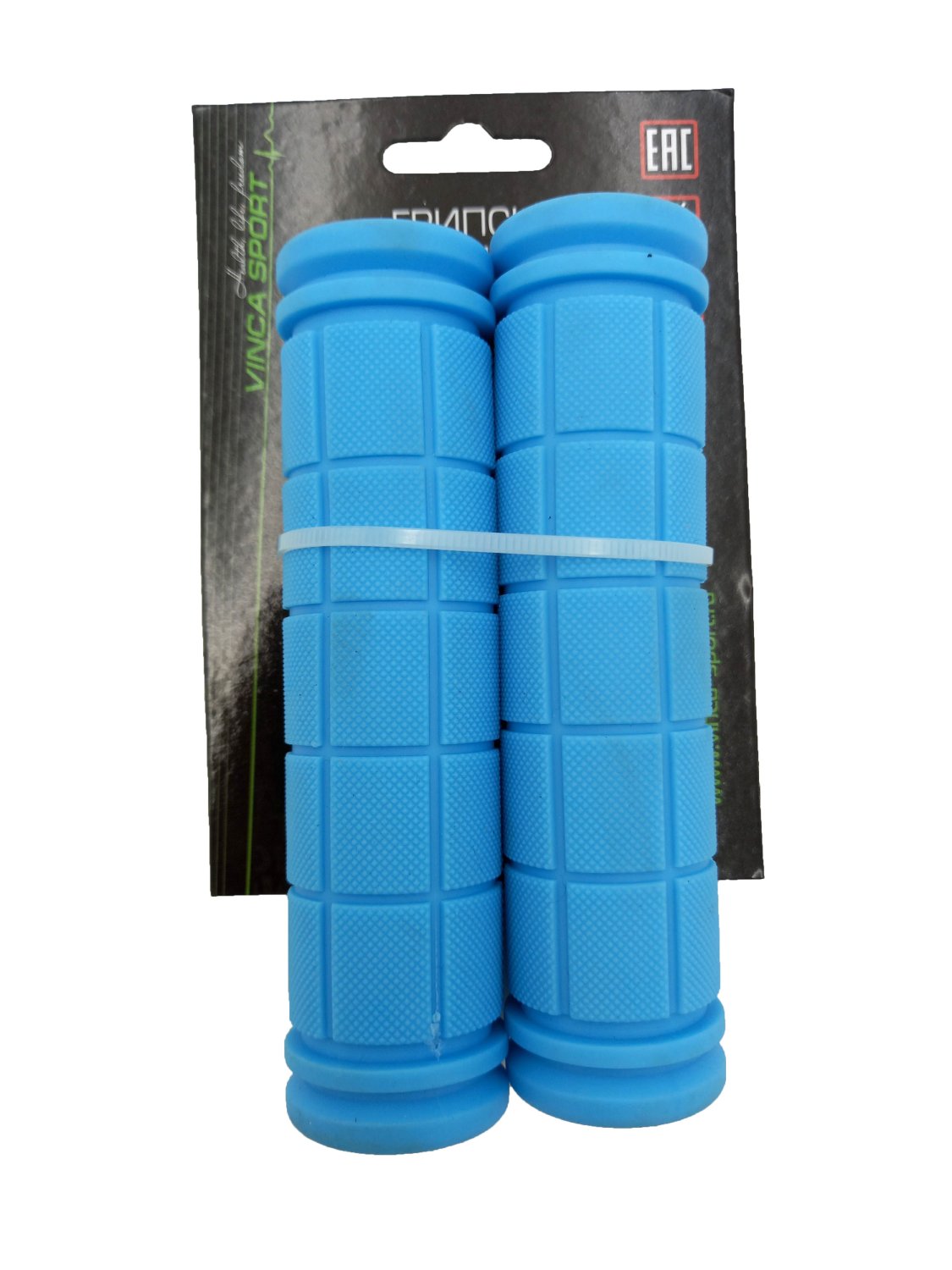фото Грипсы велосипедные vinca sport, 125мм, резиновые, голубые., h-g 38 light blue