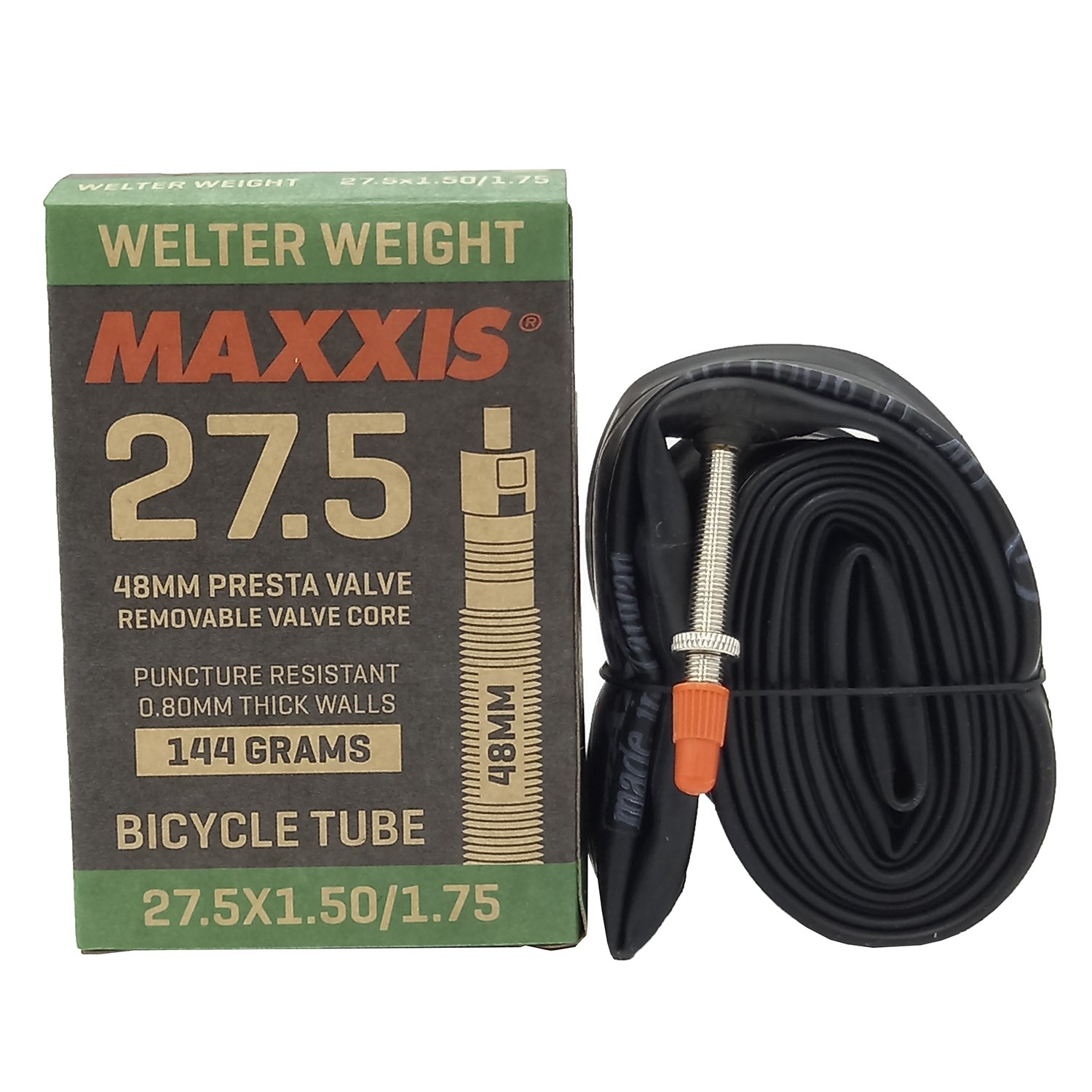 

Камера велосипедная Maxxis Welter Weight 27.5x1.50/1.75 0.8 мм, вело ниппель 48 мм, IB75081400