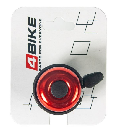 Звонки и Клаксоны  ВашВелосипед Велозвонок 4BIKE BB3207-Red, алюминий, пластик, D-40 мм, красный, ARV100028