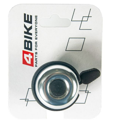 Звонки и Клаксоны Велозвонок 4BIKE BB3207-Sil, алюминий, пластик, D-40 мм, серебристый, ARV100029