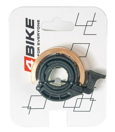 Звонки и Клаксоны Велозвонок 4BIKE BB3213L-Gold, ''Кольцо'', алюминий, пластик, D-46 мм, золотистый, ARV100015