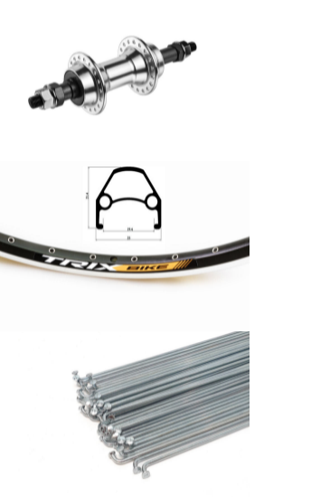 

Колесо велосипедное TRIX 20", заднее, алюминий, черный, D23-20-black-11184