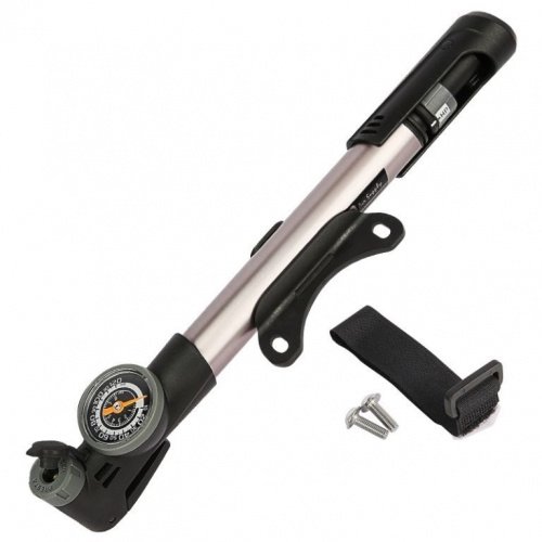 

Насос GIYO GP-993 с манометром 1,5'. телескопический, два режима 80PSI/100PSI, серебристый, 6-190993