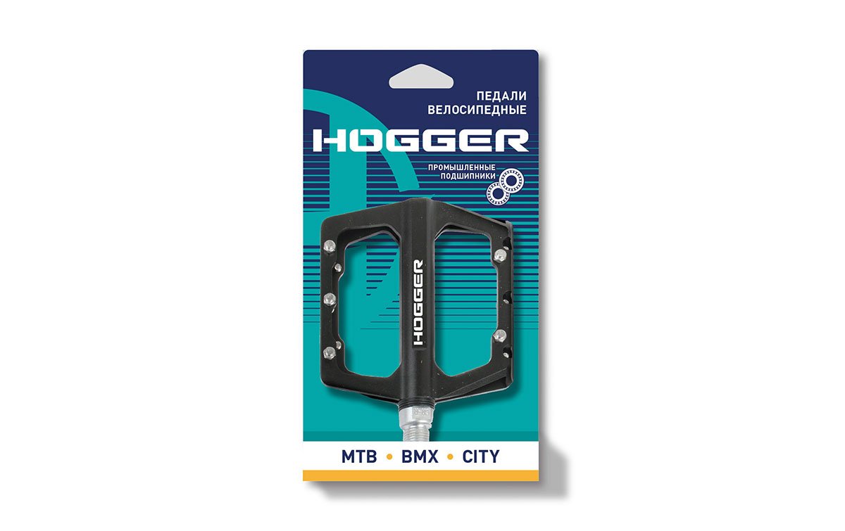 

Педали HOGGER PLATFORM алюминиевые, 112x101мм, резьба 9/16", со сменными шипами, промподшипники, черные, PDHG624SBBK, Черный