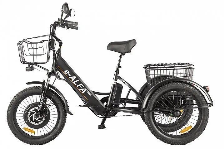 Трицикл GREEN CITY e-ALFA Trike Черный-2515
