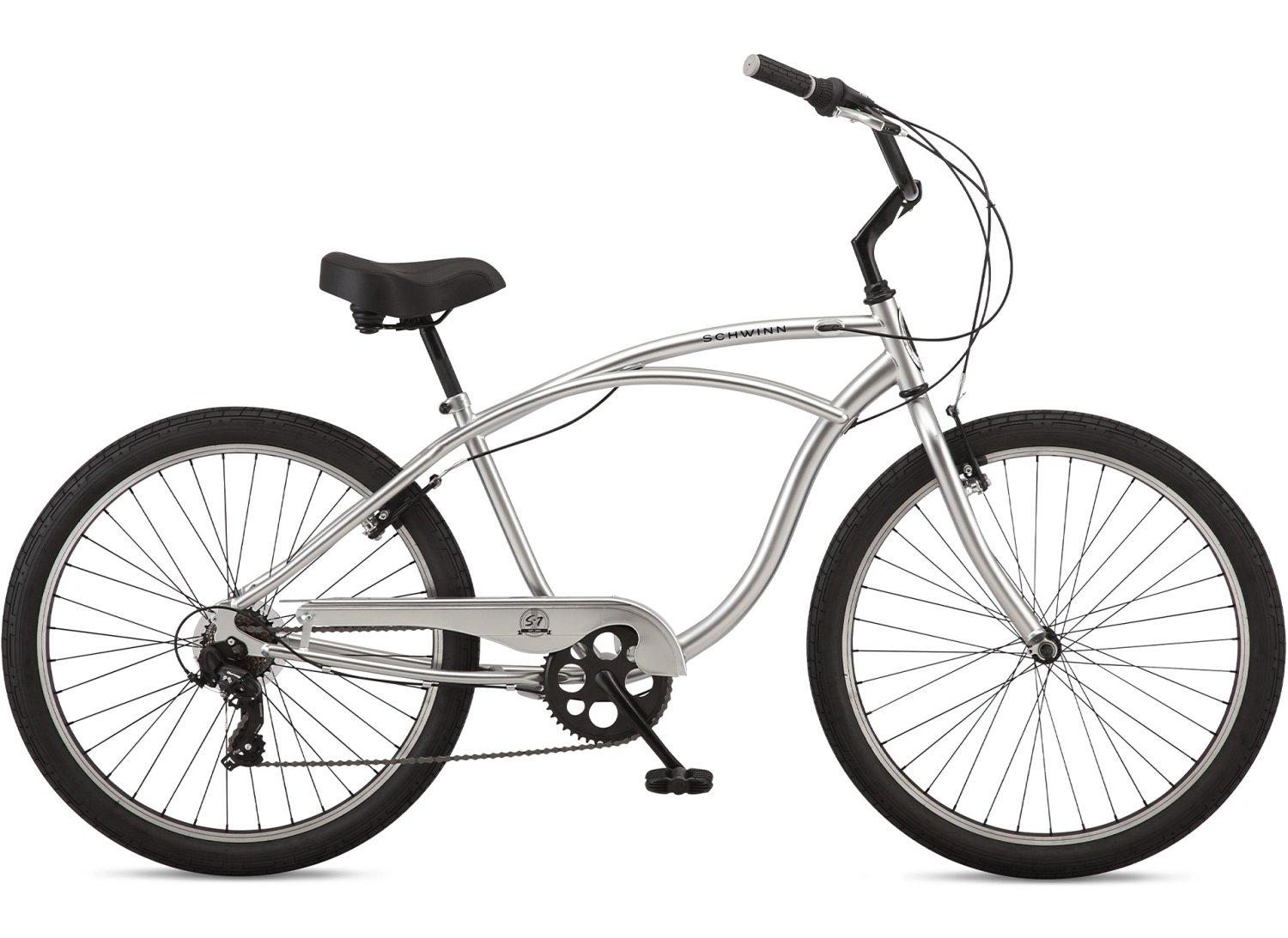 Городской велосипед SCHWINN S7 SLV, 7 скоростей, серый, S39851M20OS система шатунов велосипедная mighty 7 8 скоростей алюминий сталь 22 32 42 зуб шатуны 170мм серый 5 351237
