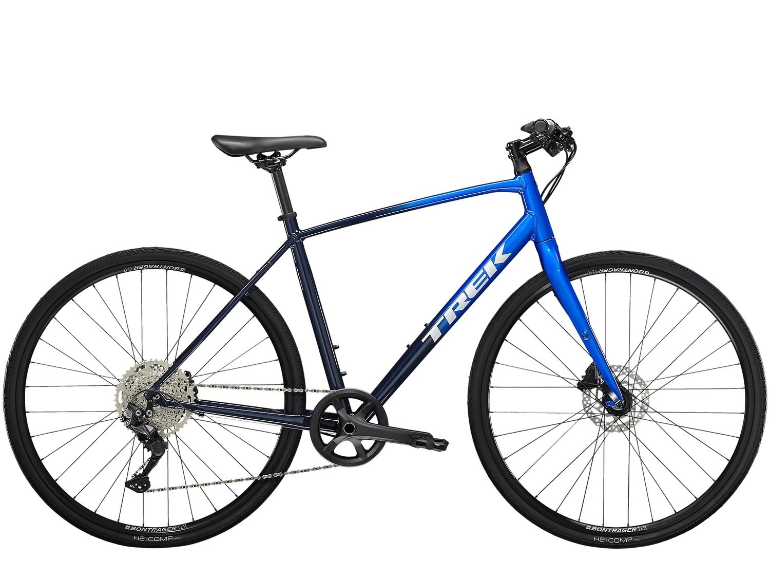 Гибридные  ВашВелосипед Велосипед Trek'22 Fx 3 Disc M Alpine Blue to Deep Dark Blue HYBD 700C