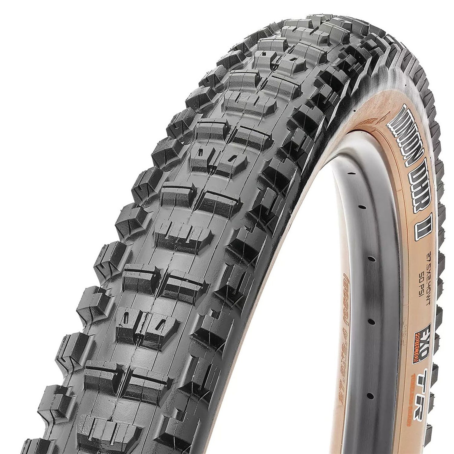 

Велопокрышка Maxxis Minion DHR II, EXO/TR/Tanwall, 27.5x2.40WT, TPI 60, кевлар, ETB00220200, Черно-коричневый