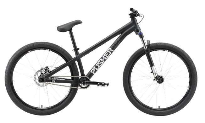 Горный велосипед Stark Pusher-1 Single Speed, черный/серый, 2022 велосипед детский stark foxy 18 boy 2022 голубой серебристый