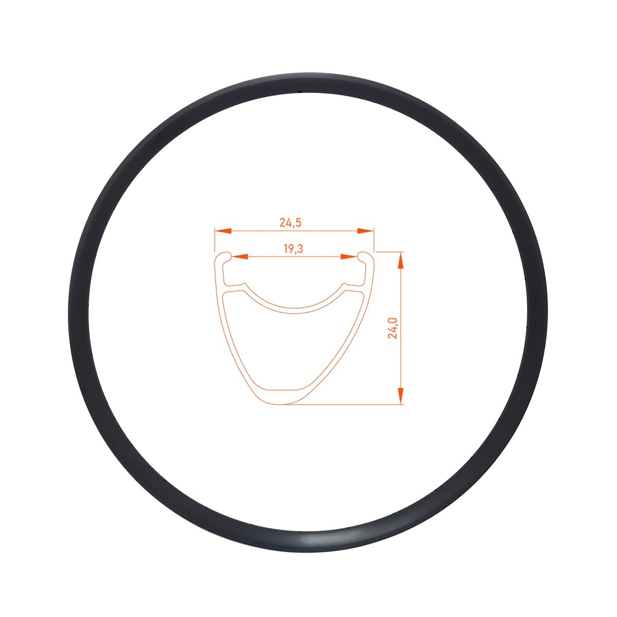 

Обод TBS, CYCLOCROSS, 700Cx28H, ETRTO 622x20C F/V, матовый чёрный, AMT-R24