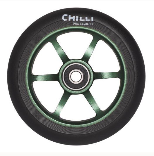 Колесо для самоката Chilli, 2021, Wheel 5000 - 110 mm Green б/р, CEW0014 колесо для самоката chilli 2021 wheel zero v2 120mm red б р cew0006