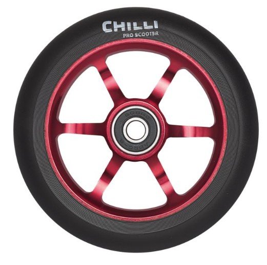 Колесо для самоката Chilli, 2021, Wheel 5000 - 110 mm Red б/р, CEW0012 колесо для самоката chilli 2021 wheel reaper 110 mm sun orange б р c 1036 bo