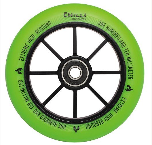 Колесо для самоката Chilli, 2021, Wheel Base - 110mm Green, б/р, CEW0005 зажим для самоката chilli clamp hic base 2021 green cec0005