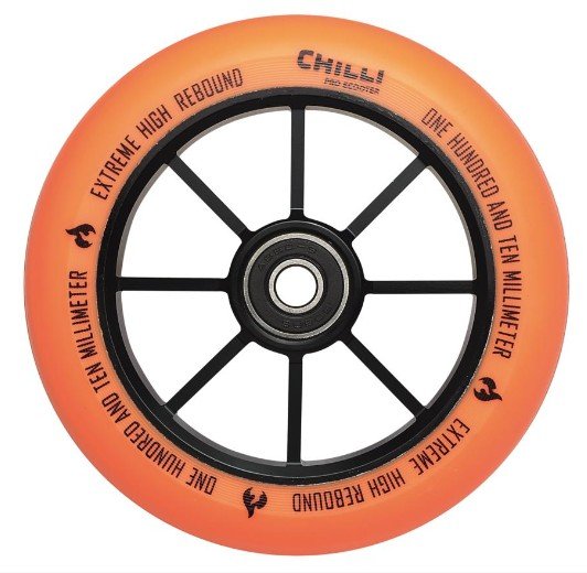 Колесо для самоката Chilli, 2021, Wheel Base - 110mm, Orange, б/р, CEW0001 колесо для самоката chilli 2021 wheel reaper reloaded 120 mm copper red б р 1045 4
