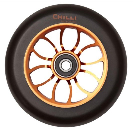 Колесо для самоката Chilli, 2021, Wheel Reaper - 110 mm, Sun Orange, б/р, C-1036-BO колесо для трюкового самоката horst алюминиевый с подшипником abec9 100мм sub серебристо черное