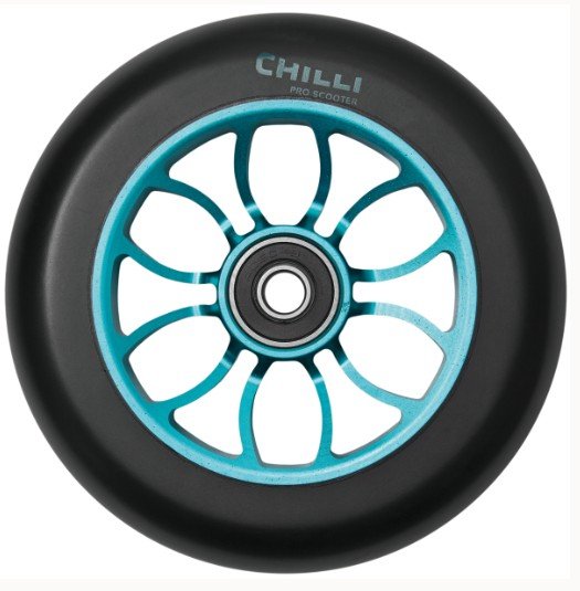 Колесо для самоката Chilli, 2021, Wheel Reaper - 110 mm, Wave Blue, б/р, C-1036-BB колесо для трюкового самоката sub алюминий подшипники abec9 100мм анодированное черное 00 180097