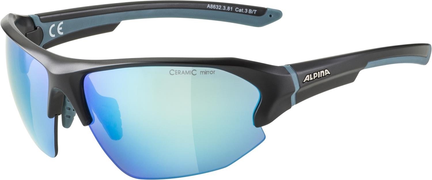 фото Очки солнцезащитные alpina 2022 lyron black-dirt-blue matt blue mirror cat. 3 б/р