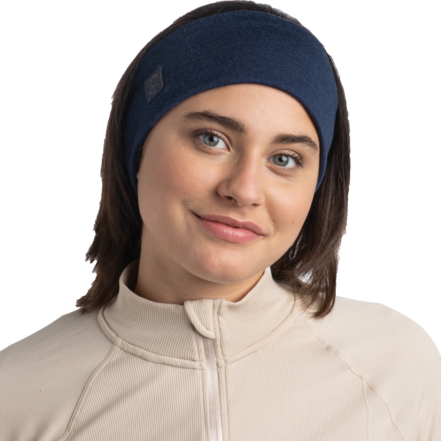 Повязка Buff Merino Wide Headband Solid Denim, унисекс, 2022-23, синий, 129441.788.10.00 купить на ЖДБЗ.ру - фотография № 2