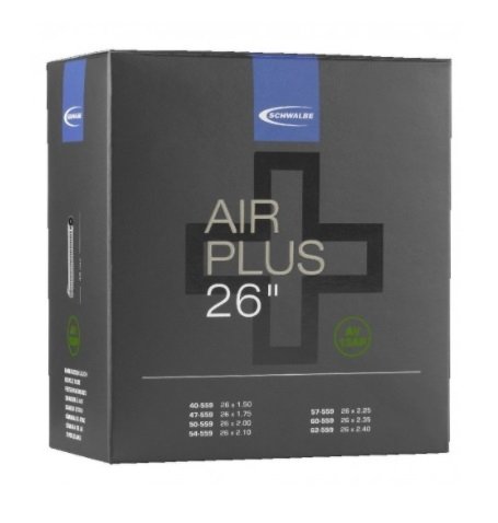 

Велокамера Schwalbe Nr. 13 AIR PLUS, (AV 40mm), 26x1.50-2.50 (40/62-559), besonders geei, A255174