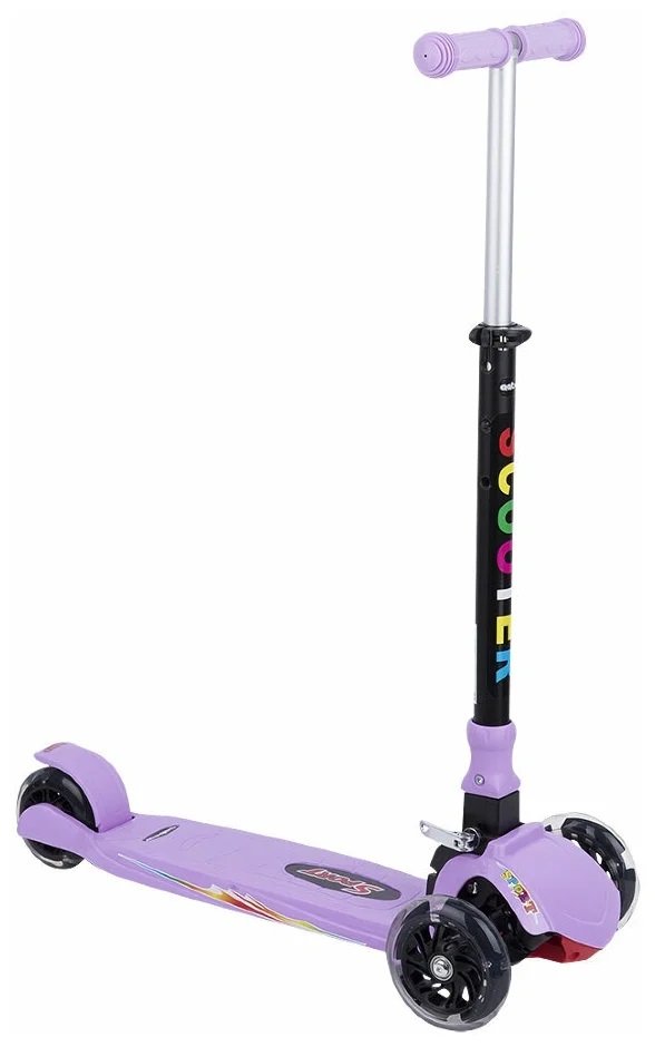 Самокат Leader Kids QQBear, фиолетовый детский трехколесный самокат беговел ms 944 dream со светящимися колесами фиолетовый