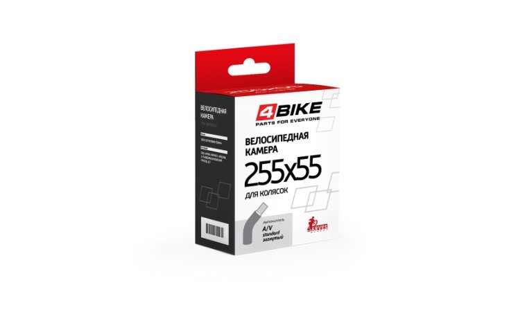 

Камера 4Bike 255x55 для колясок, a/v ниппель загнутый, ARV000134